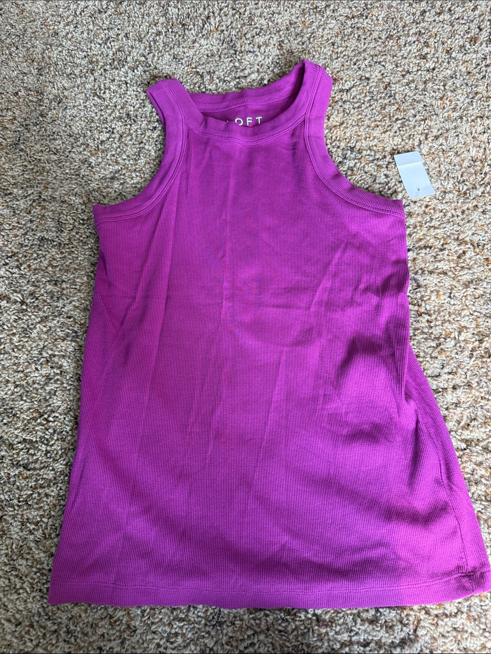 LOFT Women's Bright purple/magenta  Ribbed Racerback Tank